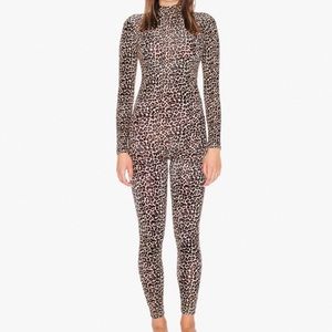 American Apparel Leopard Animal Print Onesie Jumpsuit